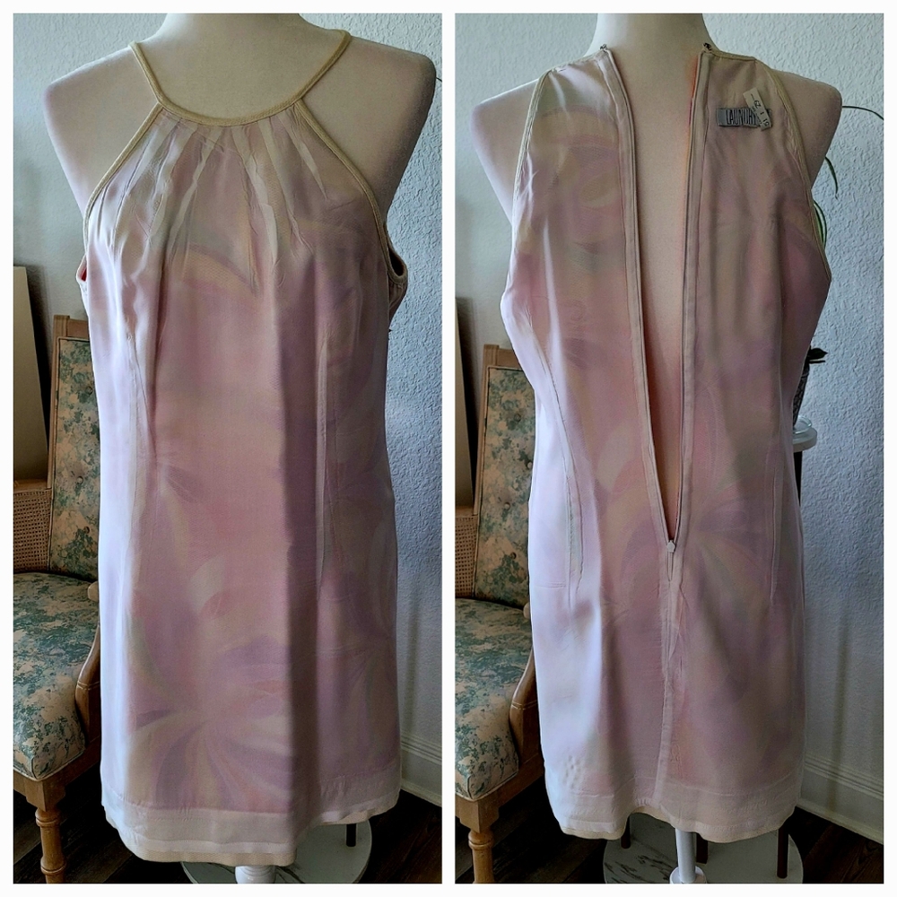 EUC Laundry by Shelli Segal Bright Multicolored Sleeveless Halter Dress Sz 12 - Picture 5 of 10